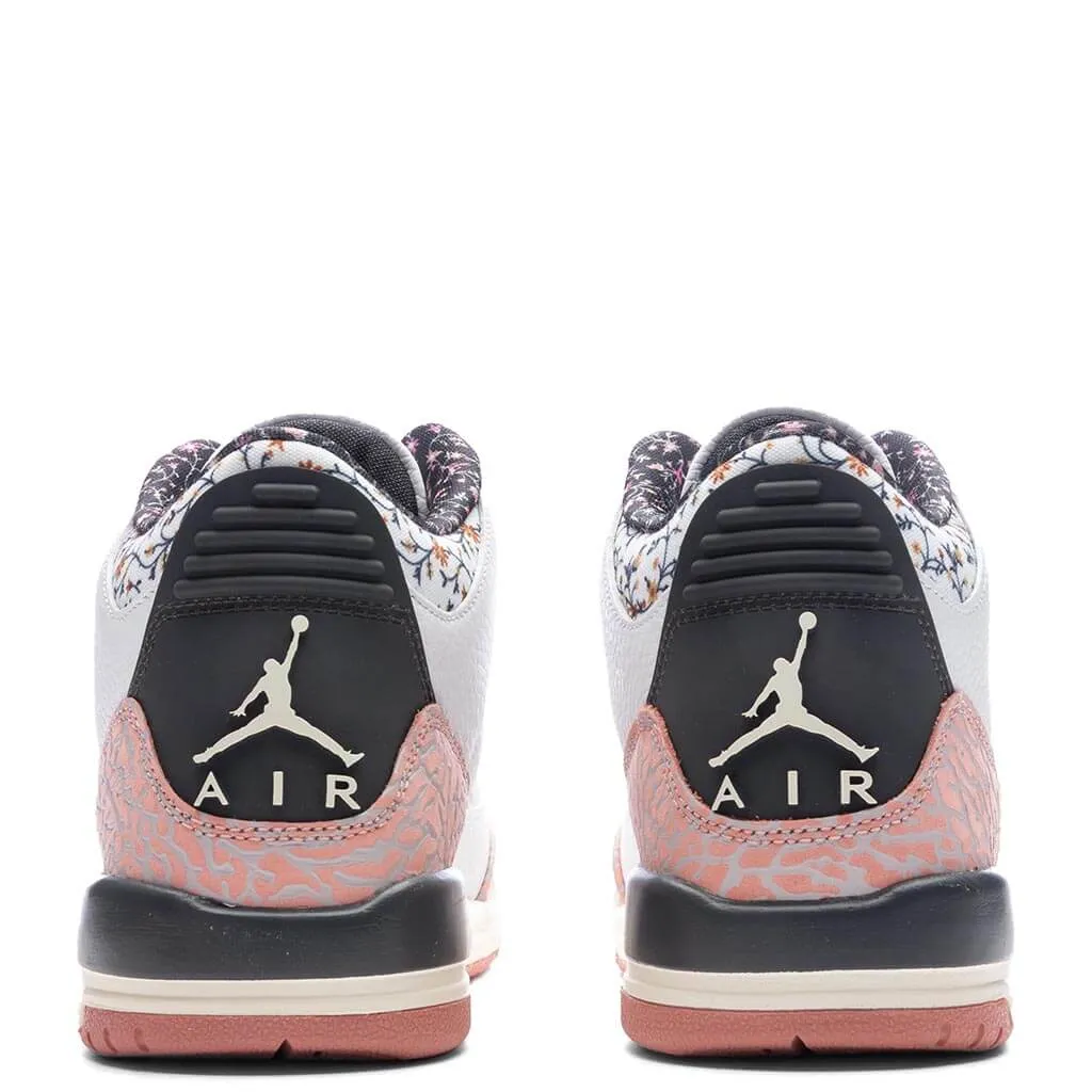 Air Jordan 3 Retro (GS) 'Vintage Floral'  - White/Anthracite/Red Stardust