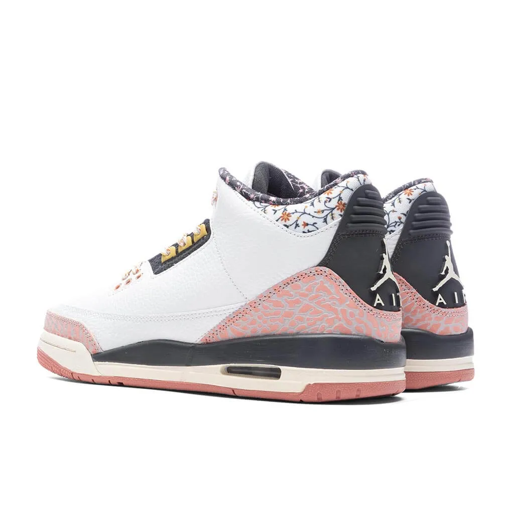 Air Jordan 3 Retro (GS) 'Vintage Floral'  - White/Anthracite/Red Stardust