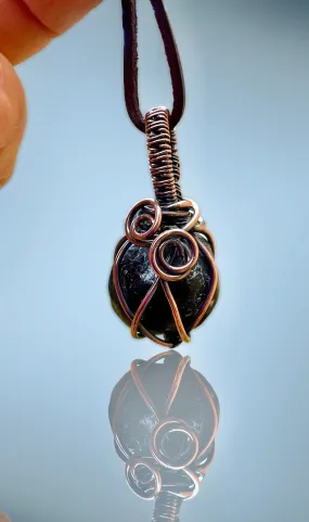 Apache Tears Wire Wrapped Pendant