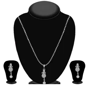 Bhavi Jewels Silver Plated Austrian Stone Pendant Set