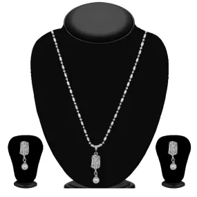 Bhavi Jewels Silver Plated Austrian Stone Pendant Set