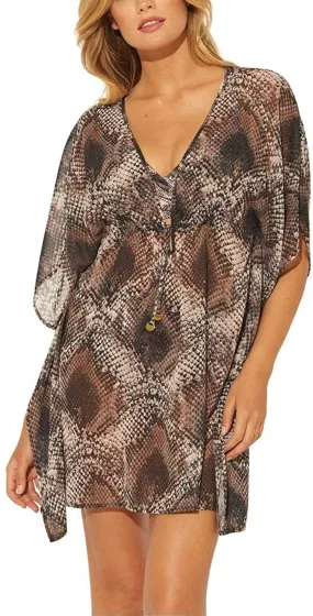 Bleu Rod Beattie Women's Skin Games Caftan Cover-Up Snake, M