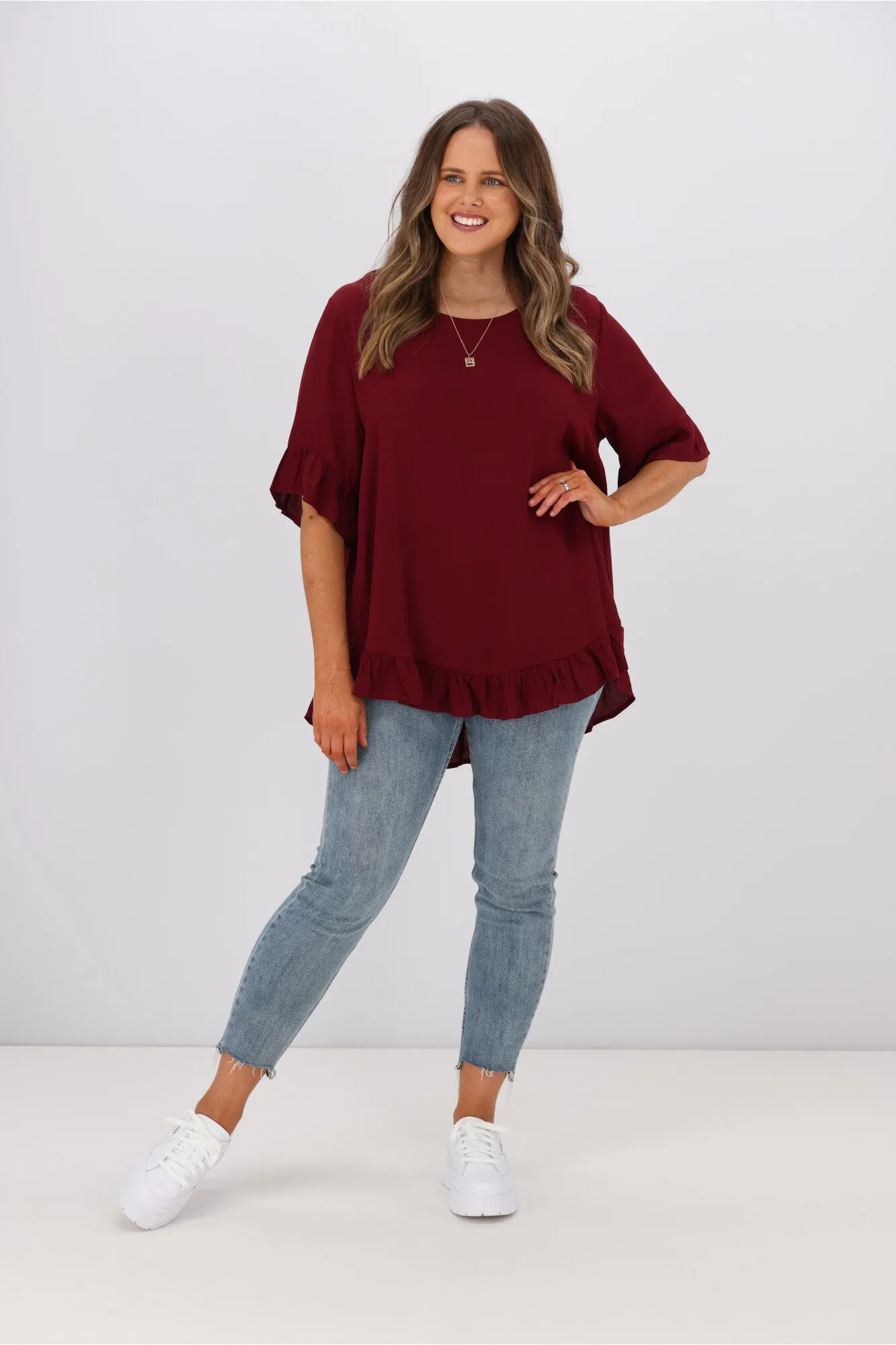 Boho Australia Cisco Frill Top Wine