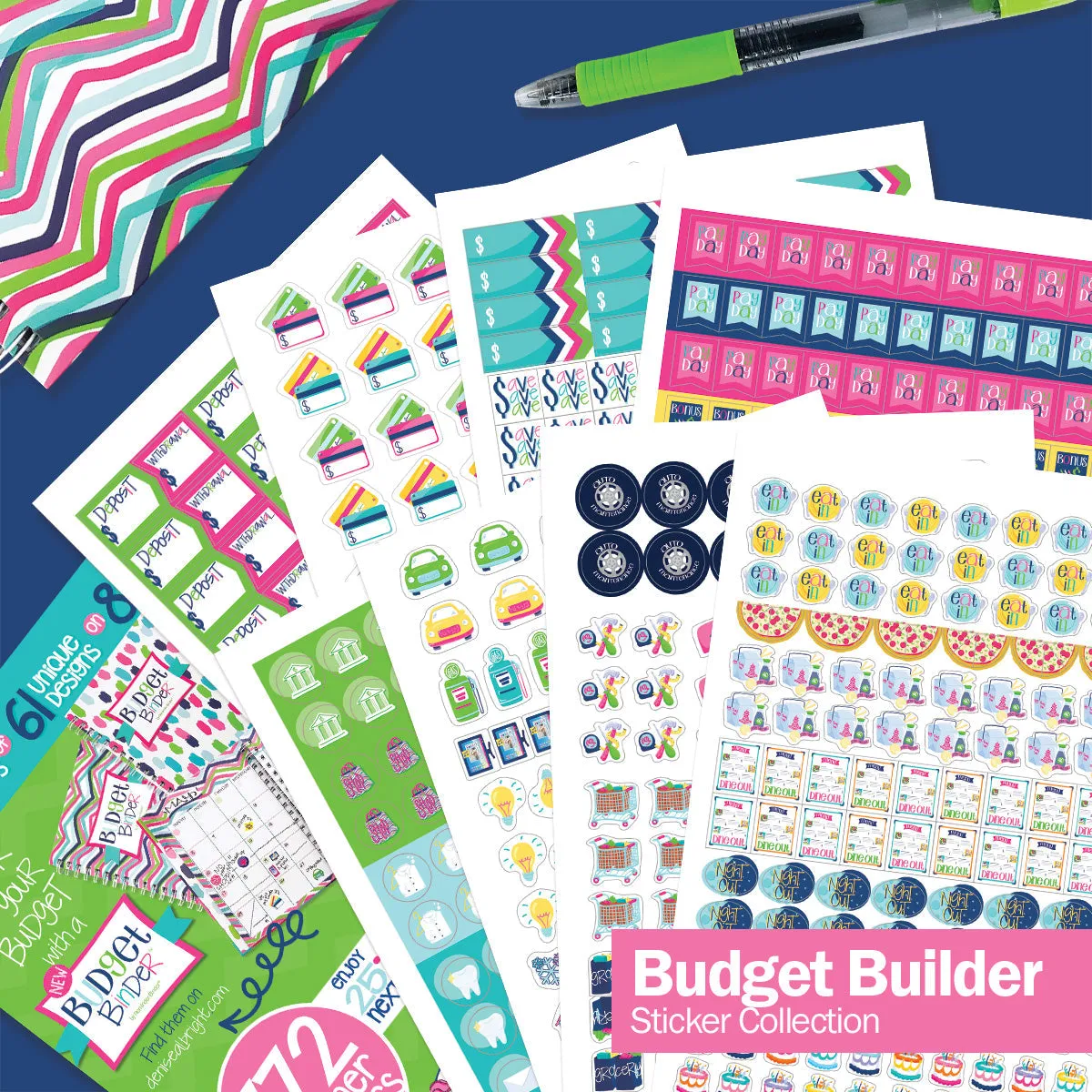 Budgeting Bundle | Budget Binder™ Financial Workbook   Mini Peek at the Week® Planner Pad   Sticker Set