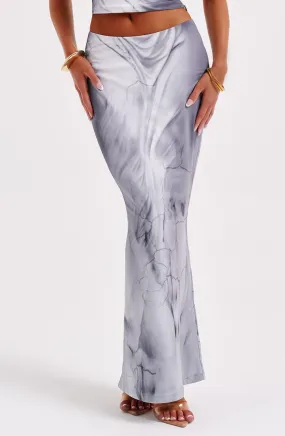 Charmayne Maxi Skirt - Grey Body Print