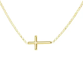 Cherished Moments - 14K Gold-Plated Horizontal Cross Necklace