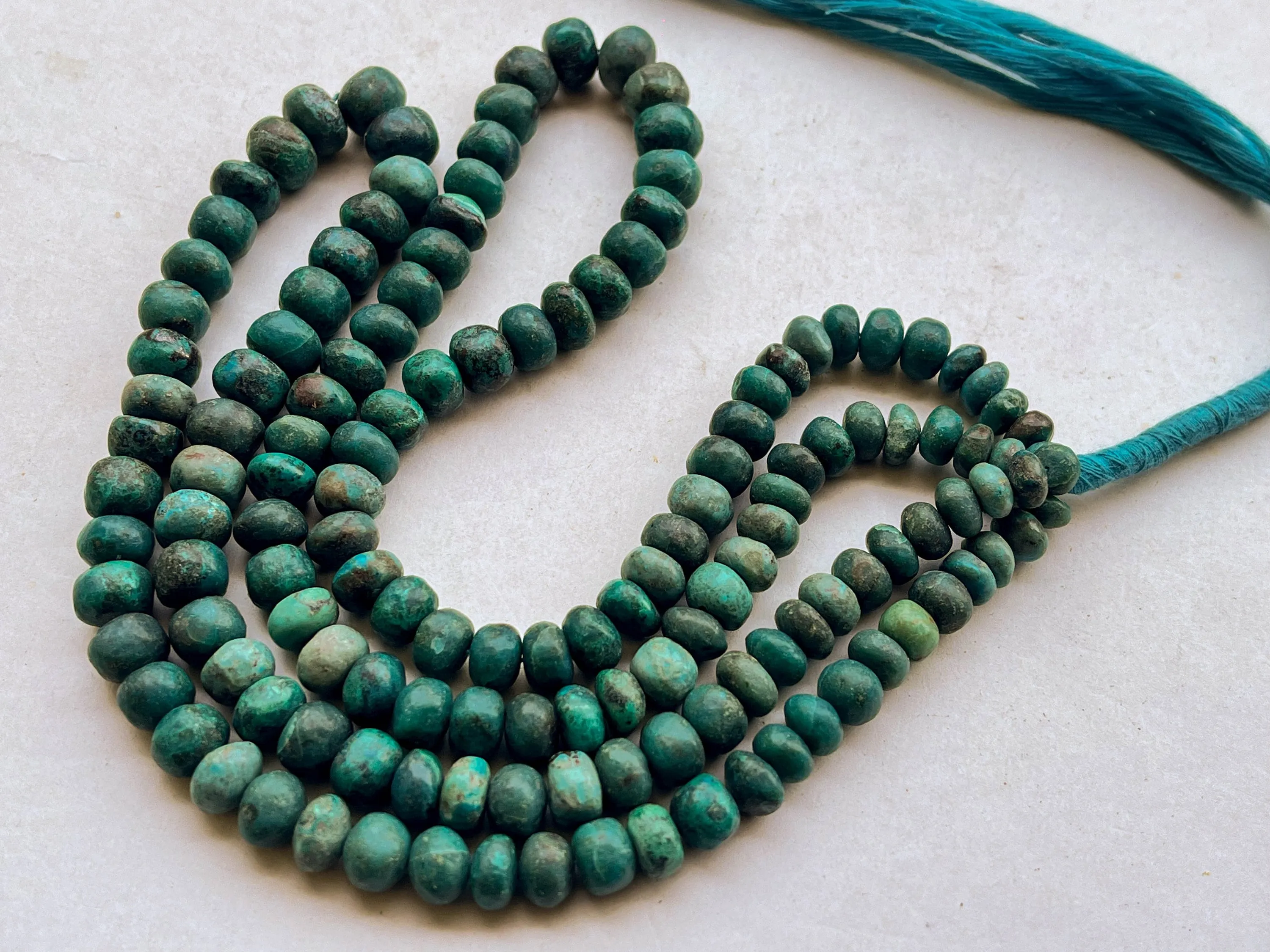 Chrysocolla Smooth Rondelle Shape Beads