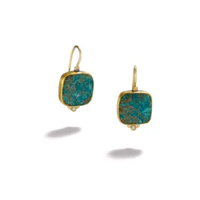 Cushion Cut Turquoise Earrings