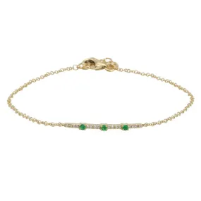 Diamond and Three Gemstone Bracelet