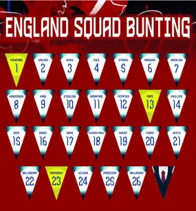 England Football Team Squad Bunting