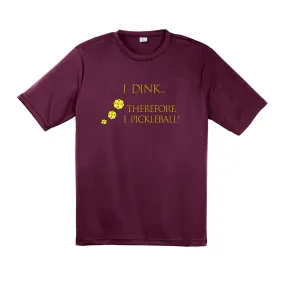 I Dink Therefore I Pickleball | Clearance Men’s Short Sleeve Pickleball Shirt | 100% Polyester