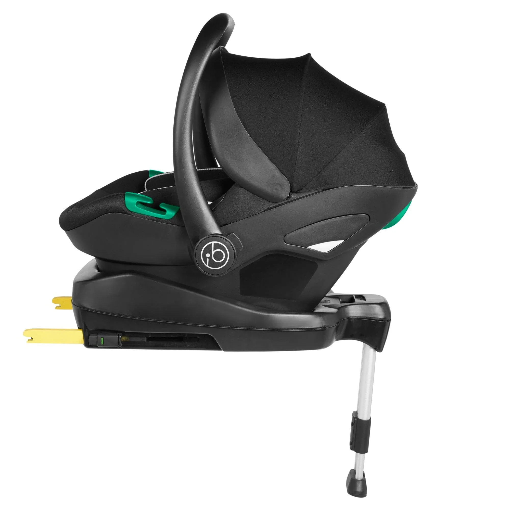 Ickle Bubba Cosmo I-Size Travel System With Stratus Car Seat & Isofix Base - Black / Graphite Grey / Tan