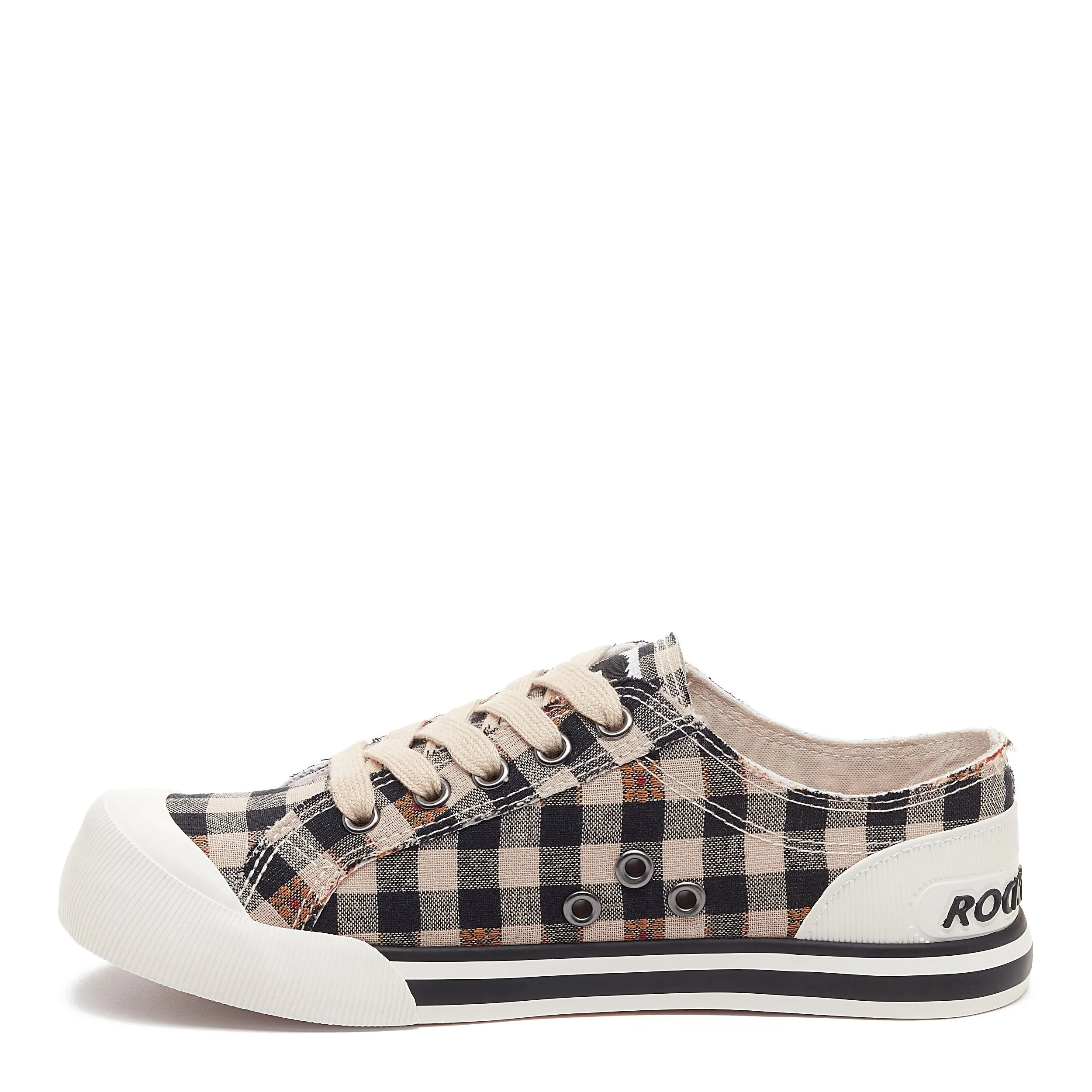 Jazzin Natural Dublin Check Trainers