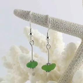 Lime Green Sterling Silver Sea Spray Earrings | #1626