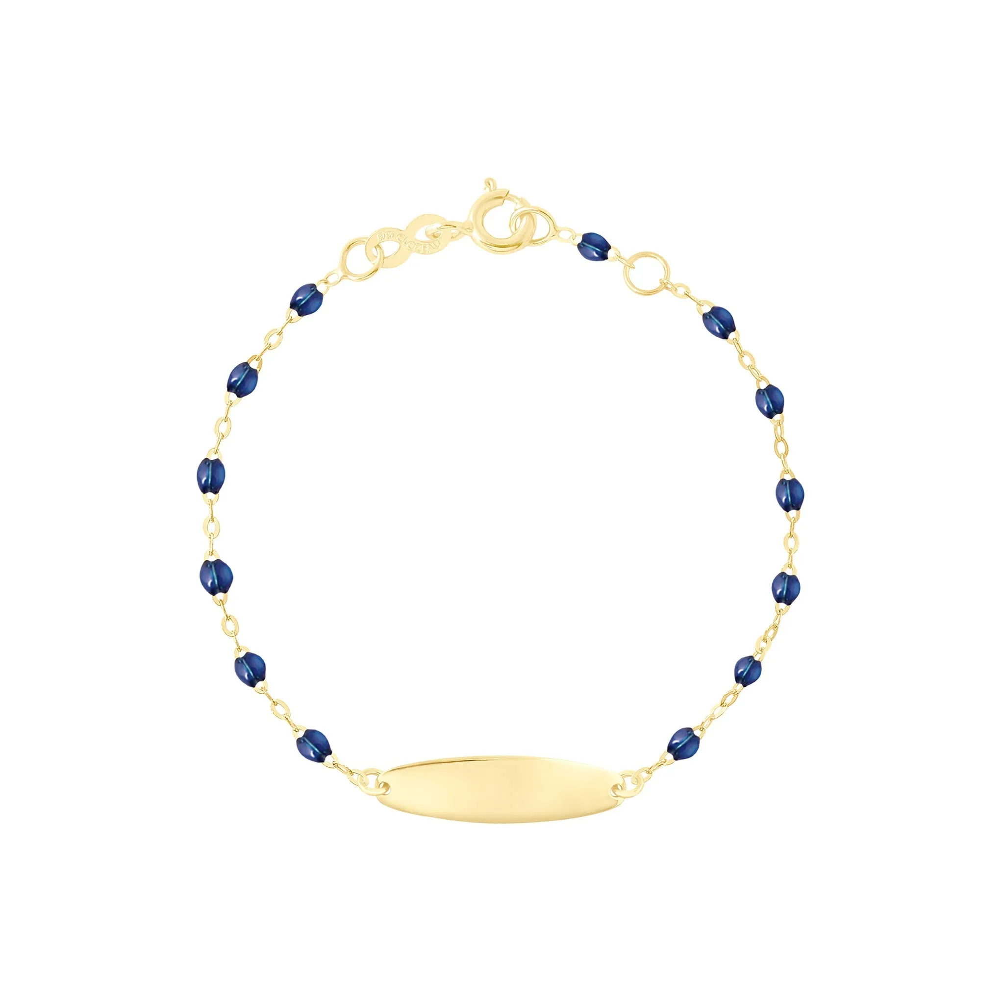 Little Gigi Lapis bracelet, Oval plaque, Yellow Gold, 5.9"