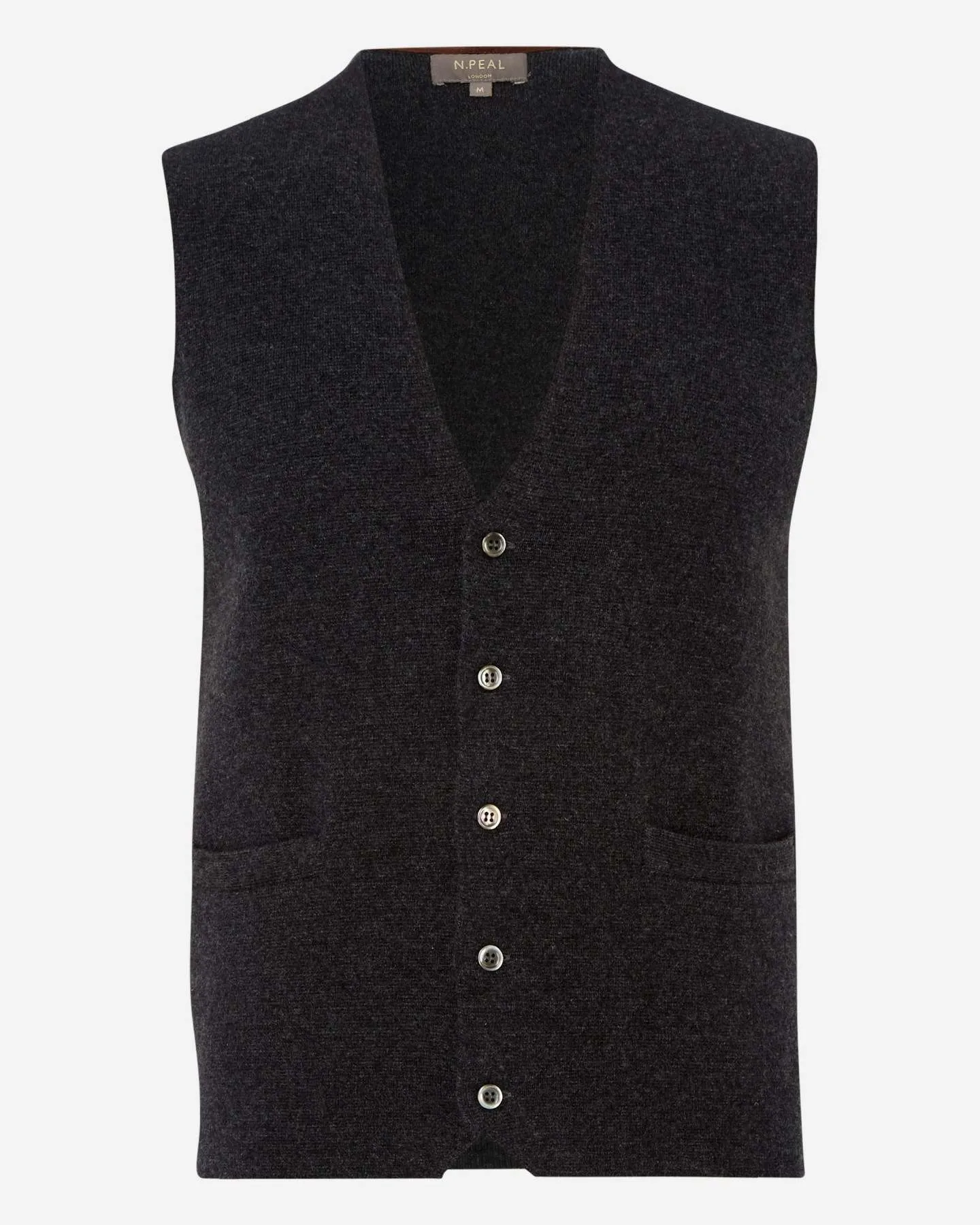 Men's Chelsea Cashmere Waistcoat Dark Charcoal Grey