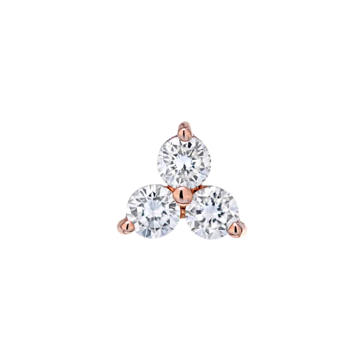 Mini Trio Diamond Stud Earrings