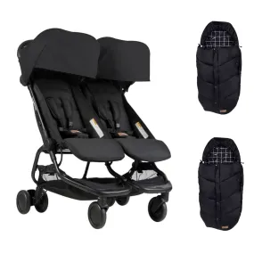 Mountain Buggy Nano Duo with 2x Sleeping Bags - Black