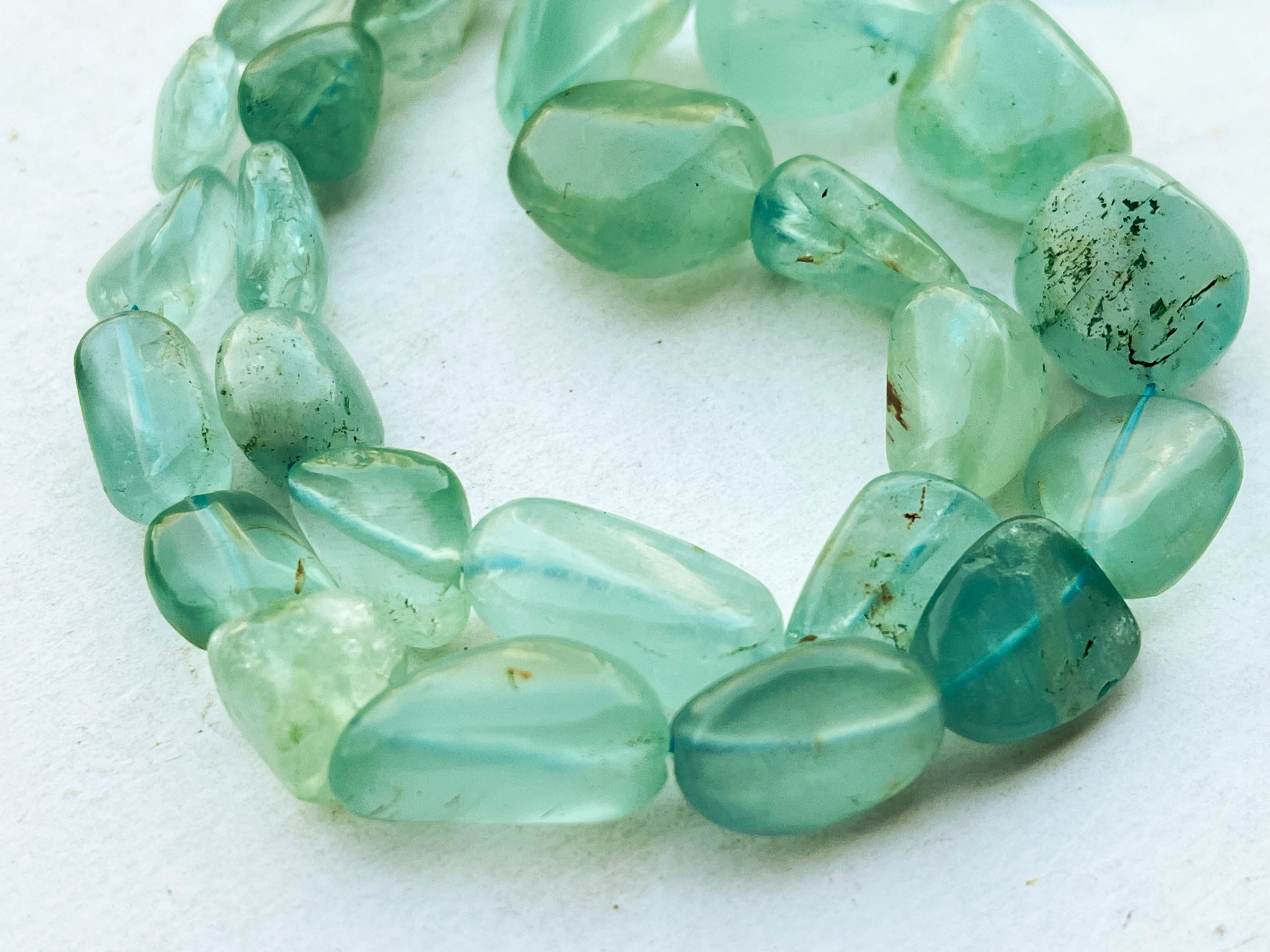 Natural Aquamarine (No Heat, No Treat) Smooth Nuggets Shape Beads