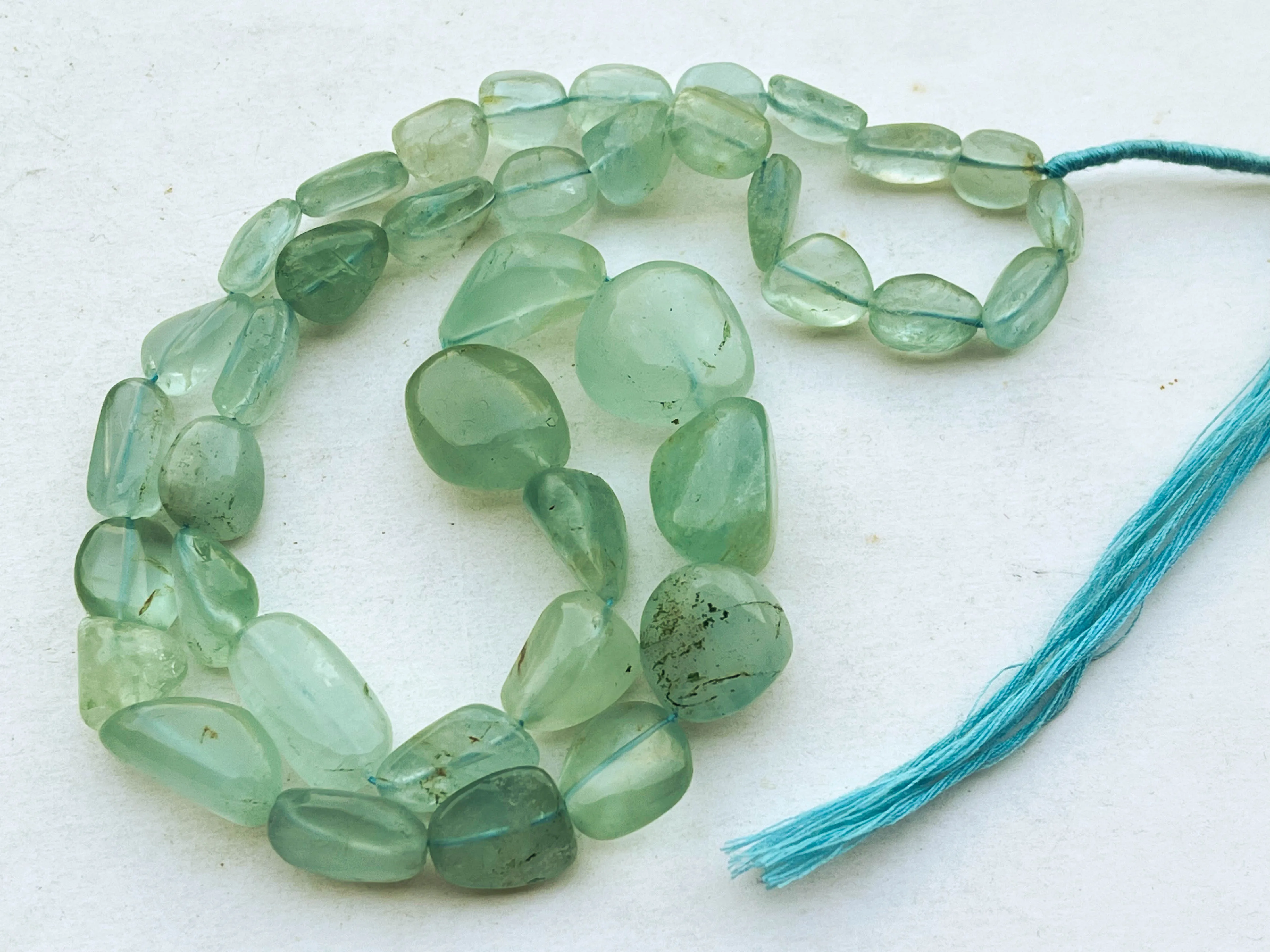 Natural Aquamarine (No Heat, No Treat) Smooth Nuggets Shape Beads