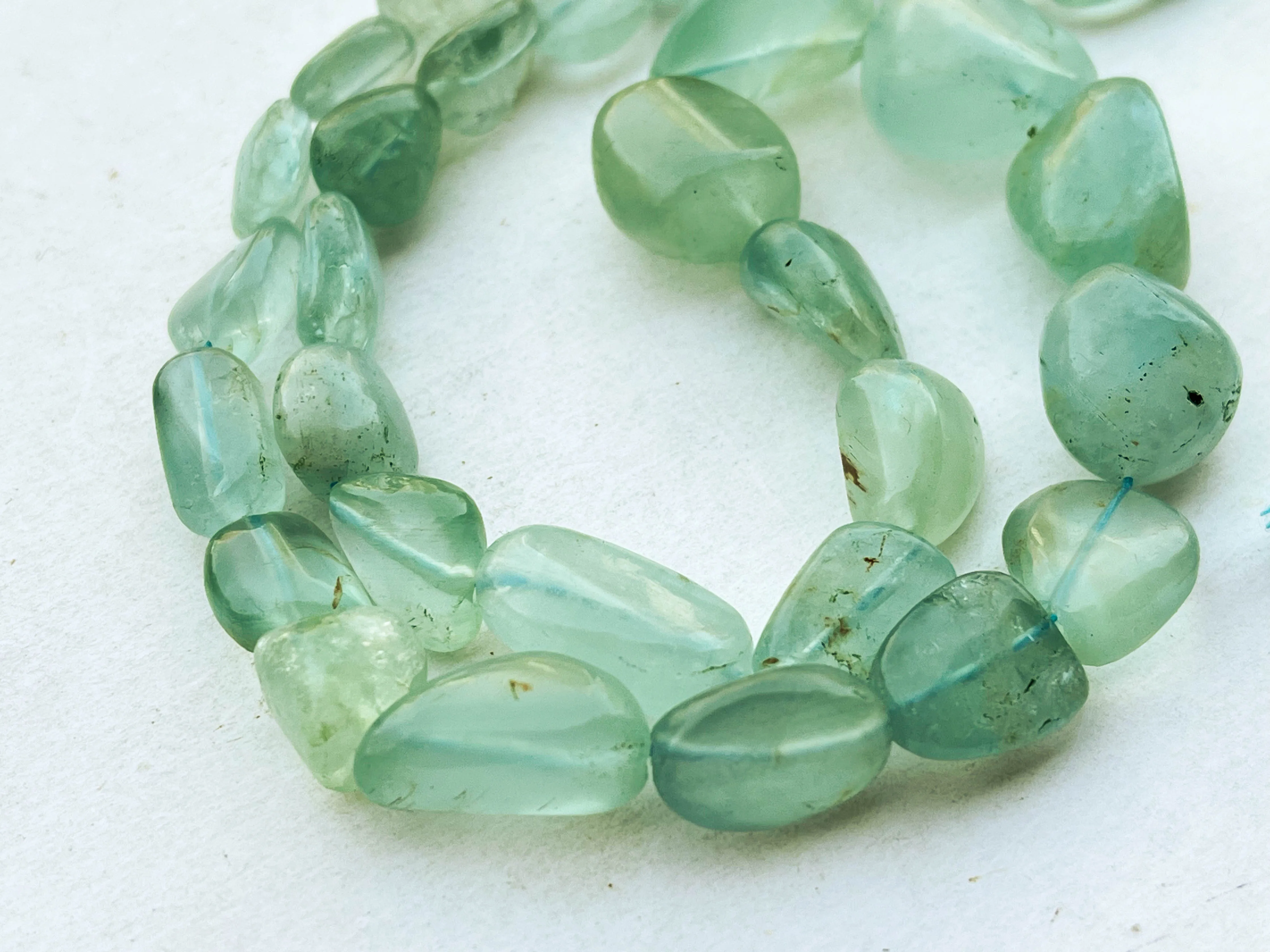 Natural Aquamarine (No Heat, No Treat) Smooth Nuggets Shape Beads