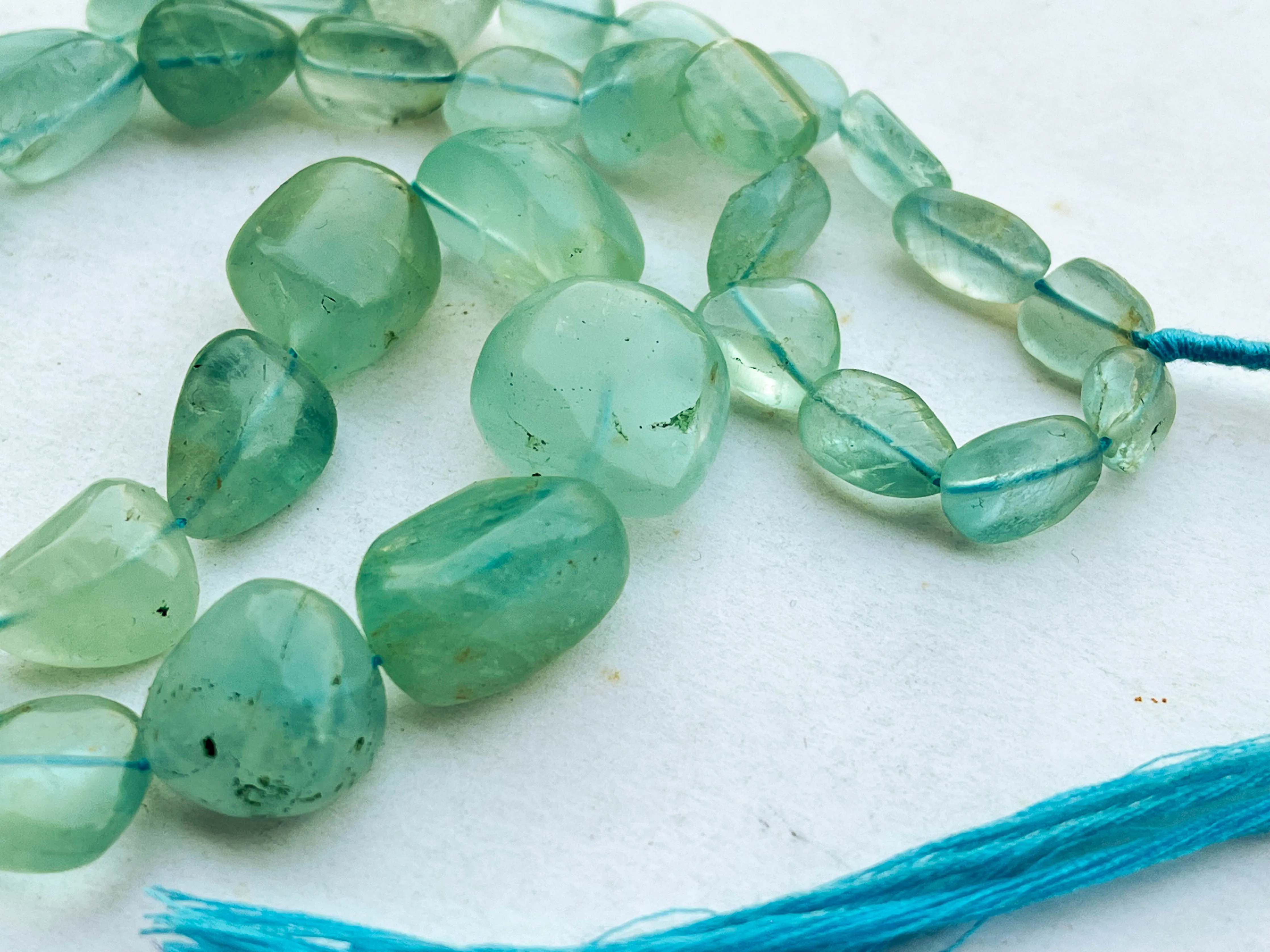 Natural Aquamarine (No Heat, No Treat) Smooth Nuggets Shape Beads