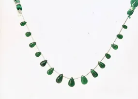 Natural Zambian Emerald Smooth teardrops