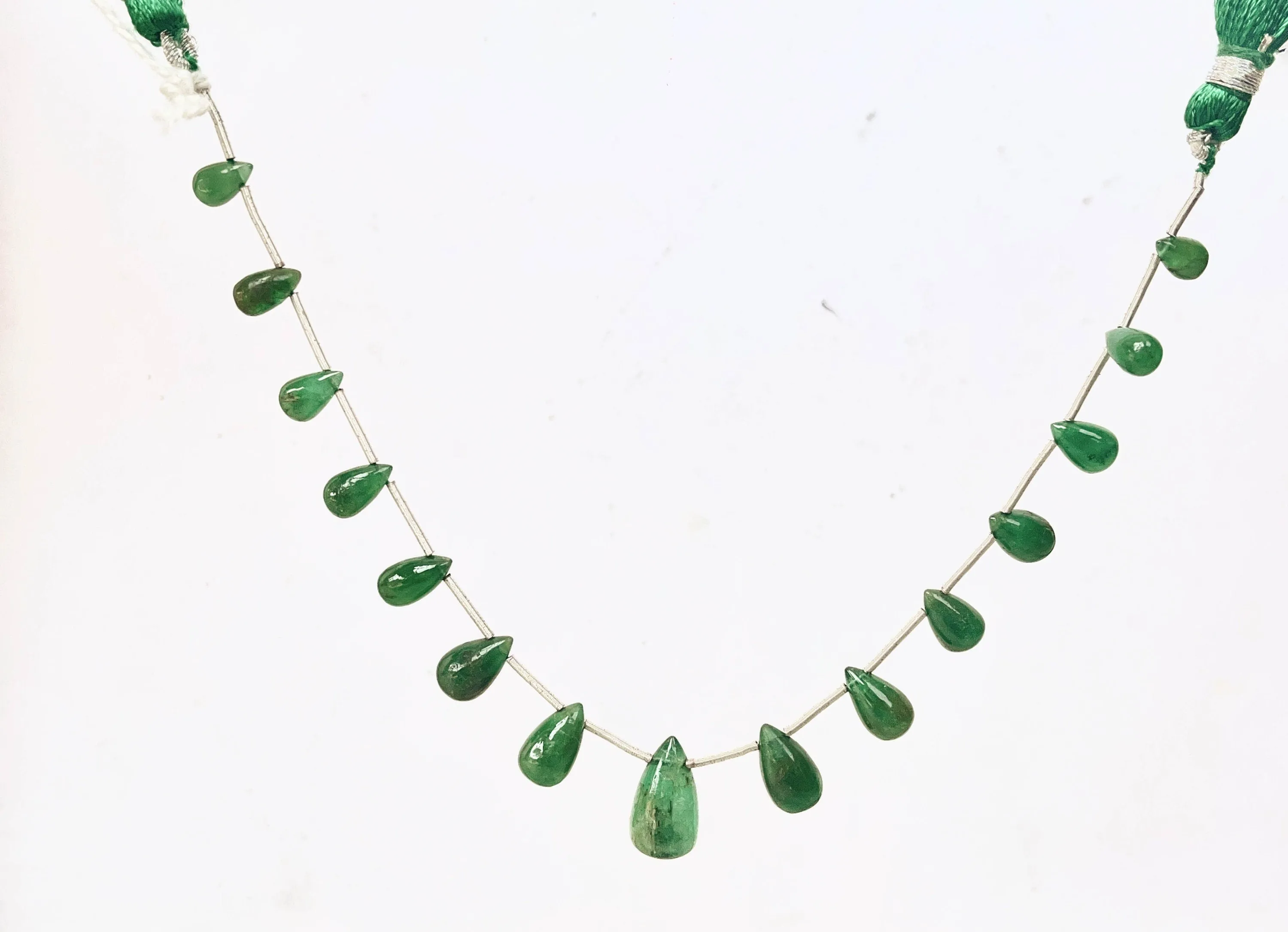 Natural Zambian Emerald Smooth teardrops