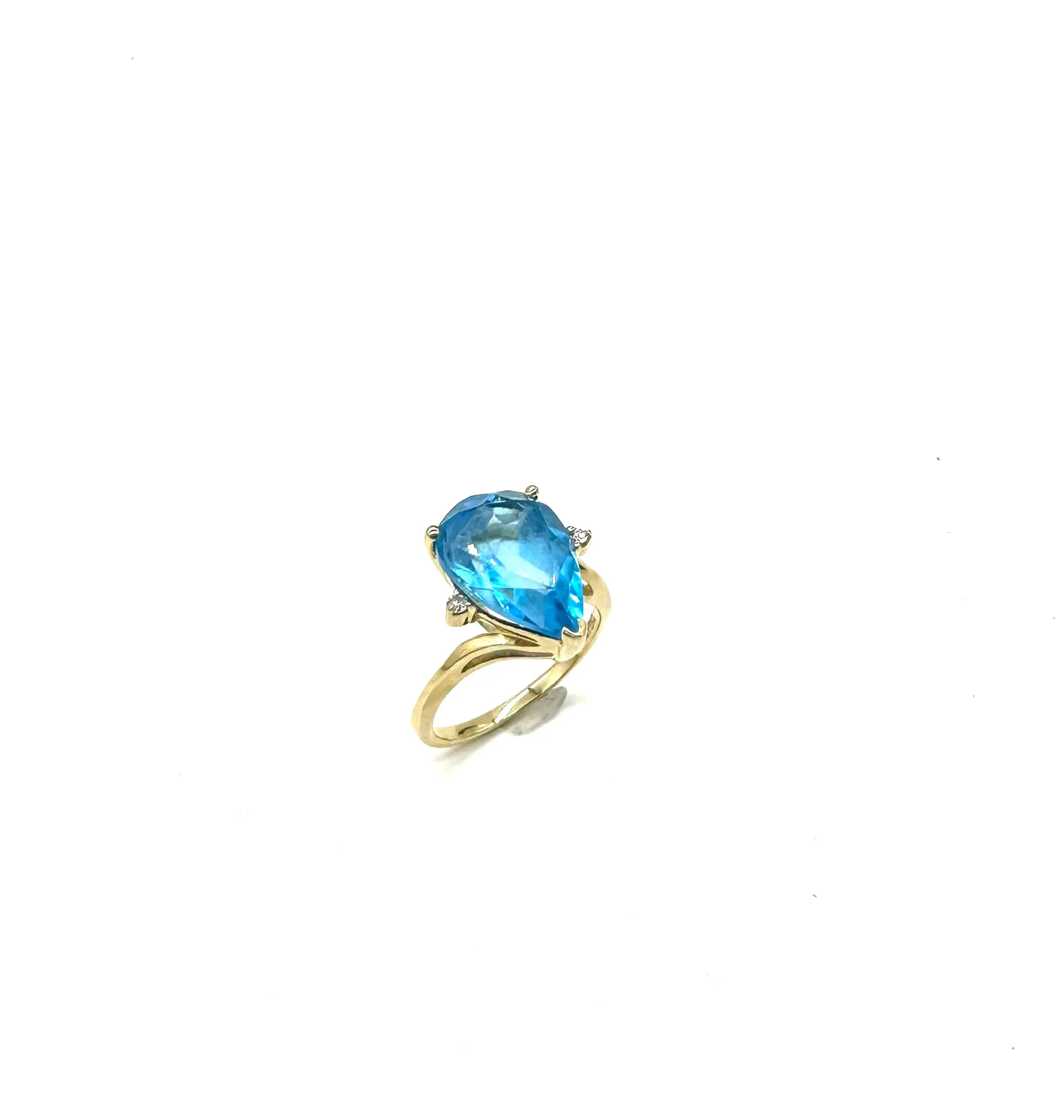 Pear Shaped Blue Topaz Bypass Ring