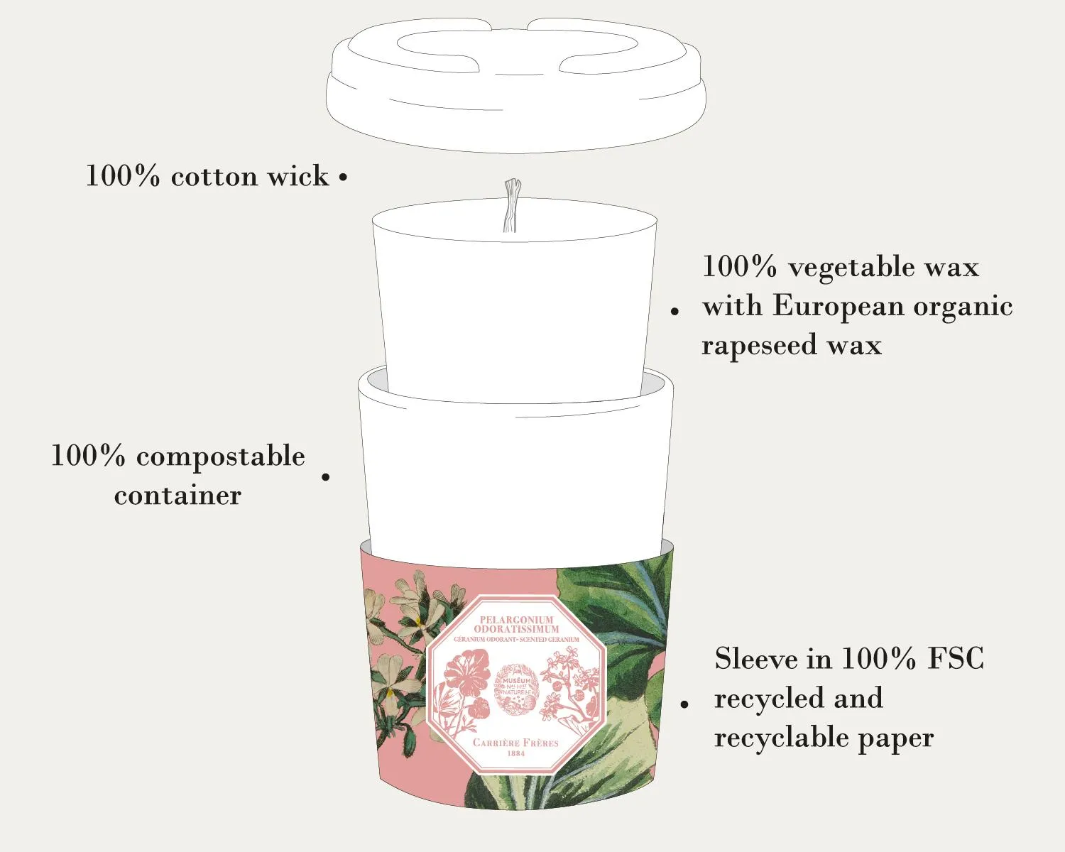 Pelargonium Odoratissimum - Geranium Candle Refill