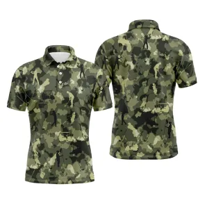 Polo Camouflage de Golf, Polo de Sport Homme Femme, Cadeau Original pour Fans de Golf, Motif Militaire, Voiture de Golf  - CTS19052219