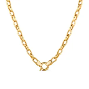 Round Link Chain Necklace with clasp