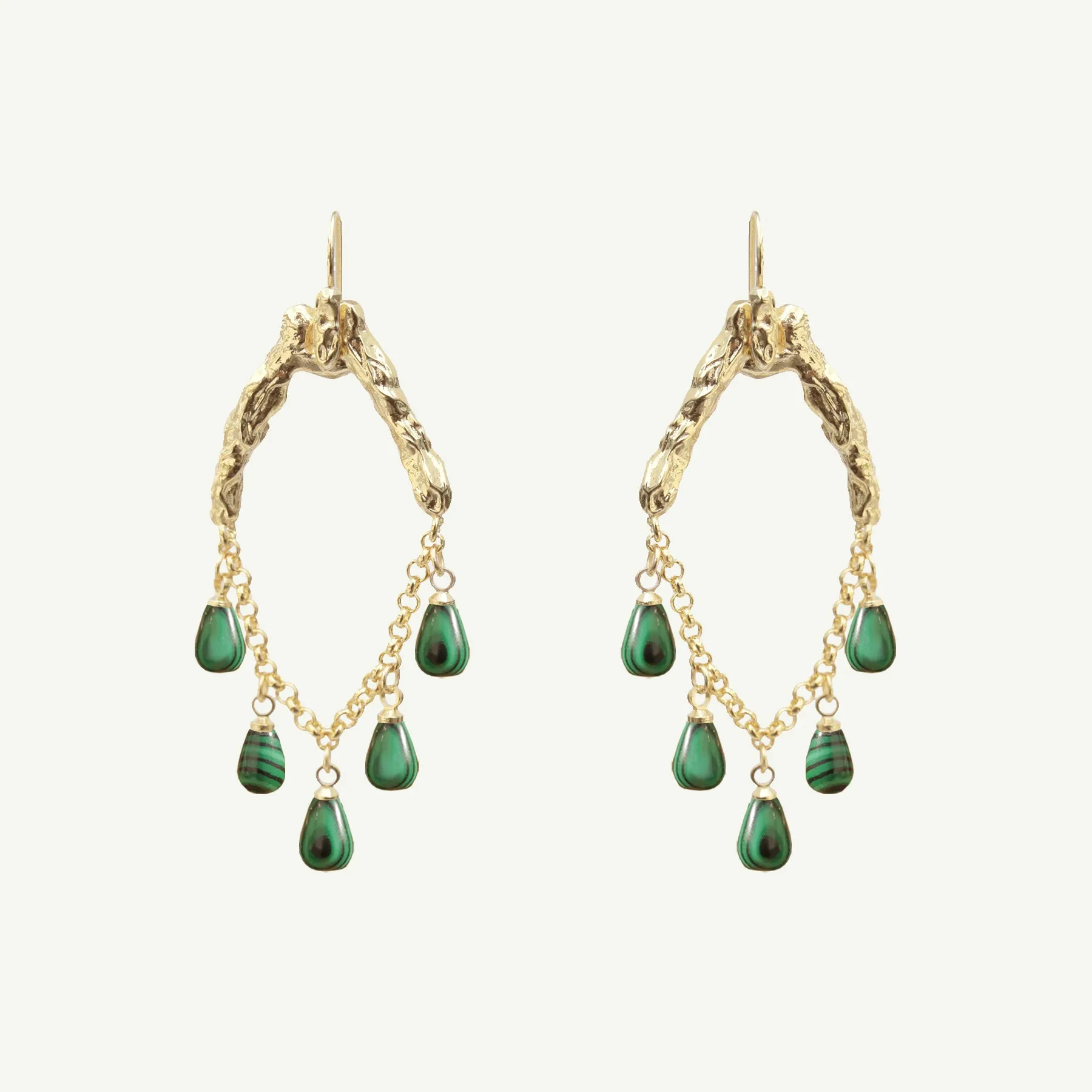 Selene Malachite Earrings Small