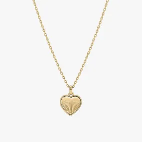 Textured Heart Pendant Necklace