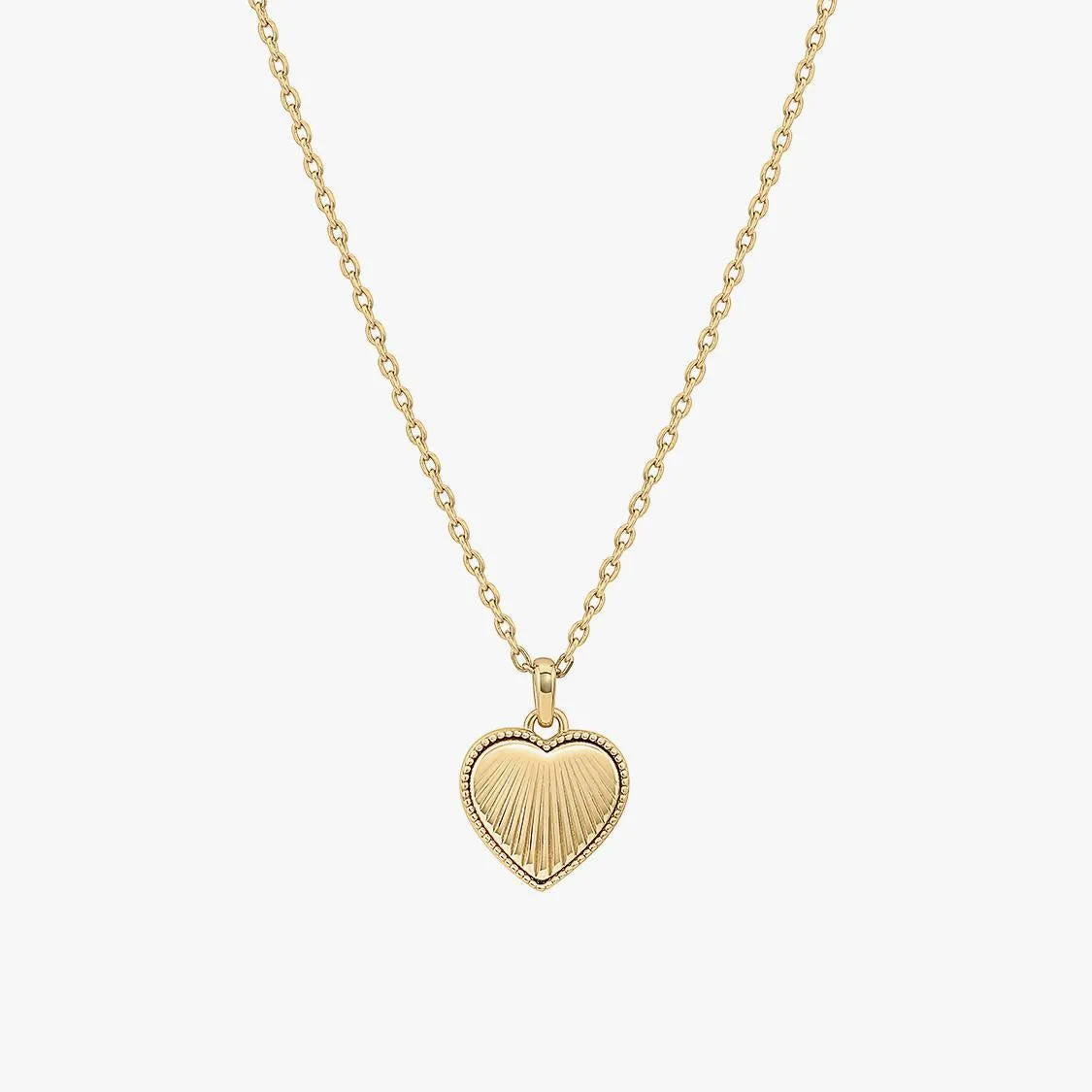 Textured Heart Pendant Necklace