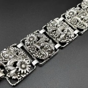 【USA輸入】ヴィンテージ SARAH COV. フローラル メタル ブレスレット/Vintage SARAH COV. Floral Metal Bracelet