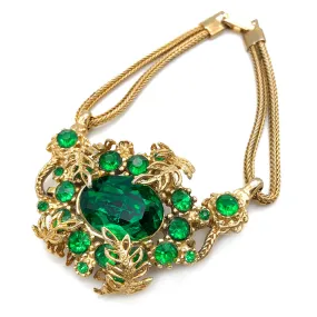 【USA輸入】ヴィンテージ グリーン フローラル ブレスレット/Vintage Green Floral Bracelet