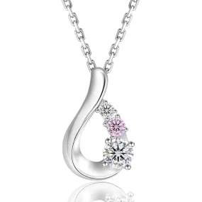 Water Drop VVS1 Moissanite Pendant Necklace for Women 0410