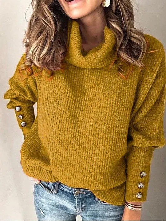 Women's Turtleneck Sweatshirt Sweater with Long Sleeves