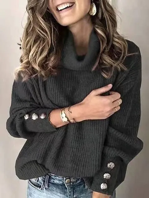 Women's Turtleneck Sweatshirt Sweater with Long Sleeves